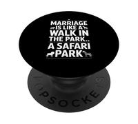 Divertente Detto Matrimonio Come Safari Park Walk Caos Donne Uomini PopSockets PopGrip Adesivo