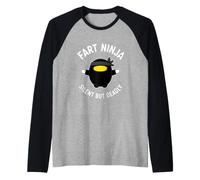 Divertente Detto scoreggia Ninja Silenzioso ma mortale Maglia con Maniche Raglan