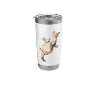Divertente Devon Rex Cat Nastro adesivo Meme Cute Kitty Art Bicchiere termico in acciaio inox doppia parete