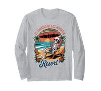 Divertente Día de Los Muertos Maglia a Manica