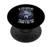 Divertente dicendo che è meglio pregare non mi alzo lupo donne uomini PopSockets PopGrip Adesivo