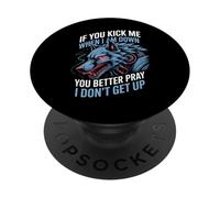 Divertente dicendo che è meglio pregare non mi alzo lupo donne uomini PopSockets PopGrip Adesivo