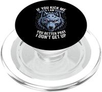 Divertente dicendo che è meglio pregare non mi alzo lupo donne uomini PopSockets PopGrip per MagSafe