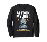 Divertente dicendo che l'IA ha preso il mio lavoro Robot ha archiviato la vita di disoccupazione Maglia a Manica