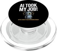 Divertente dicendo che l'IA ha preso il mio lavoro Robot ha archiviato la vita di disoccupazione PopSockets PopGrip per MagSafe