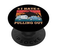 Divertente dicendo gli appassionati di viaggi all'aperto Camper che tira fuori PopSockets PopGrip Adesivo