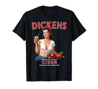 Divertente Difficile Duro Sidro Bere Umorismo Vintage Pinup Maglietta