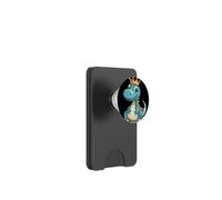 Divertente dinosauro blu con corona d'oro Costume PopSockets PopWallet per MagSafe