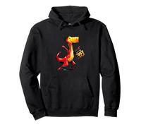 Divertente Dinosauro con Radio Ghetto Blaster Felpa con Cappuccio
