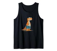 Divertente Dinosauro in Pantaloncini e Occhiali da Sole per Divertimento Canotta