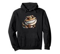 Divertente dinosauro T-Rex timido con grande sorriso Felpa con Cappuccio