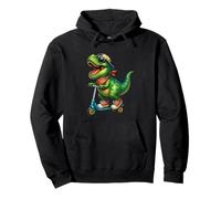 Divertente Dinosauro Trex Equitazione Scooter Ragazzi Ragazza Bambini Felpa con Cappuccio