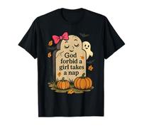 Divertente Dio Vieta Una Ragazza Takes A Nap Ironic Halloween Citazione Maglietta