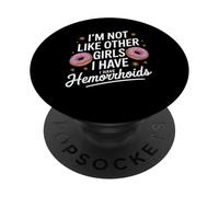 Divertente dire che non come le altre ragazze ho emorroidi donne PopSockets PopGrip Adesivo