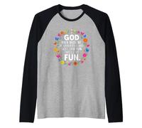 Divertente Dire Dio Quando Fatto Grinned e SAIS Uhis Divertente Maglia con Maniche Raglan