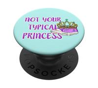 Divertente dire non la tua tipica principessa tiara e scarpe PopSockets PopGrip Adesivo