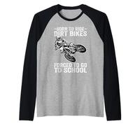 Divertente Dirt Bike Art per Ragazzi Ragazze Motocross Dirt Bike Rider Maglia con Maniche Raglan