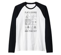 Divertente Disc Golf Gioca Un Round E Scopri Diagramma Maglia con Maniche Raglan