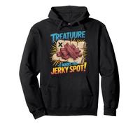 Divertente Disegno a Forma di Tesoro con X Marks The Jerky Spot Felpa con Cappuccio