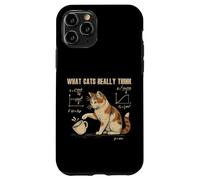 Divertente disegno del caffè della fisica del gatto per le menti nerd Custodia per iPhone 11 Pro