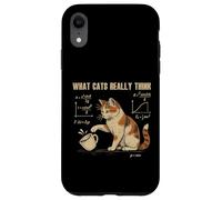 Divertente disegno del caffè della fisica del gatto per le menti nerd Custodia per iPhone XR