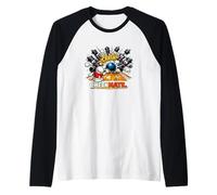 Divertente Disegno di Scacchi da Bowling con pedina Contro King Pin Maglia con Maniche Raglan