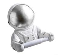Divertente dispenser di carta astronauta decorativo in resina per cucina e bagno (argento)