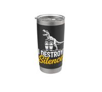 Divertente distruggere il silenzio dicendo sarcastico umoristico Bicchiere termico in acciaio inox doppia parete