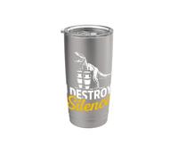 Divertente distruggere il silenzio dicendo sarcastico umoristico Bicchiere termico in acciaio inox doppia parete