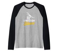 Divertente Distruggere Il Silenzio dicendo Sarcastico umoristico Maglia con Maniche Raglan