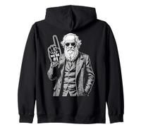 Divertente dito in schiuma Charles Darwin numero uno in evoluzione Felpa con Cappuccio