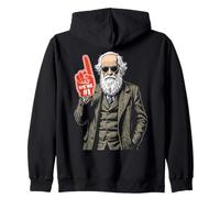Divertente dito in schiuma Charles Darwin numero uno in evoluzione Felpa con Cappuccio