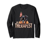 Divertente Dobie Dobe Puppy My Therapist Doberman Pinscher Dog Maglia a Manica