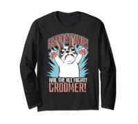 Divertente Dog Grooming Art Per Pet Groomer French Bulldog Maglia a Manica