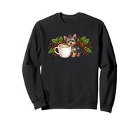 Divertente Dolce Yorkshire Terrier Cucciolo Cane con Tazza di caffè Felpa