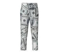 Divertente Dollaro Stampa Soldi Pantaloni Traspiranti Stagione Vacanza Festiva Celebrazioni Donne Uomini Pigiama Famiglia Divertimento, Nero , XS(5-6)