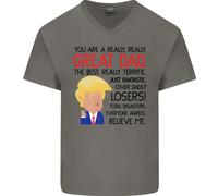 Divertente Donald Trump Festa Del Papà Papà Uomo V-Neck Cotone T-Shirt