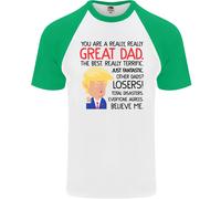 Divertente Donald Trump Festa Del Papà Uomo S/S Baseball T-Shirt