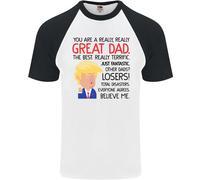 Divertente Donald Trump Festa Del Papà Uomo S/S Baseball T-Shirt