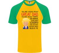Divertente Donald Trump Festa Del Papà Uomo S/S Baseball T-Shirt