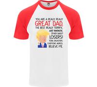 Divertente Donald Trump Festa Del Papà Uomo S/S Baseball T-Shirt