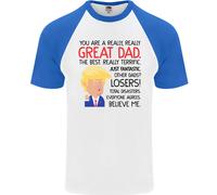 Divertente Donald Trump Festa Del Papà Uomo S/S Baseball T-Shirt