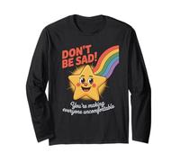 Divertente Don't Be Sad IT's Uncomfortable Star Rainbow Donne Uomini Maglia a Manica