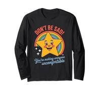 Divertente Don't Be Sad IT's Uncomfortable Star Rainbow Donne Uomini Maglia a Manica