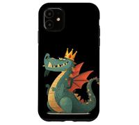 Divertente drago look con corona per gli amanti dei draghi reali Custodia per iPhone 11
