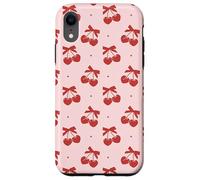 Divertente E Carino Rosso Sorridente Cuori Di Ciliegia Modello Per Custodia per iPhone XR