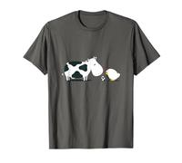 Divertente e dolce mucca e pollo con modello di mucca uovo cartone animato Maglietta