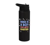 Divertente ecco un ragazzo che ama i galli Stainless Steel Insulated Water Bottle