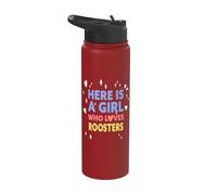Divertente ecco una ragazza che ama i galli Stainless Steel Insulated Water Bottle