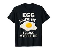 Divertente Eggscuse Me I Crack Me Uovo Pun Papà Scherzo Maglietta
